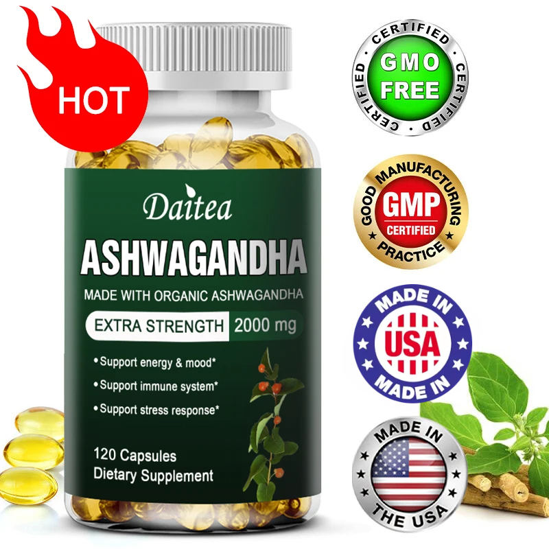 Ashwagandha Extract Root - Daitea Ashwagandha-Extrakt-Kapsel, Antioxidation, Lipidsenkung, Dekompression, Verbesserung