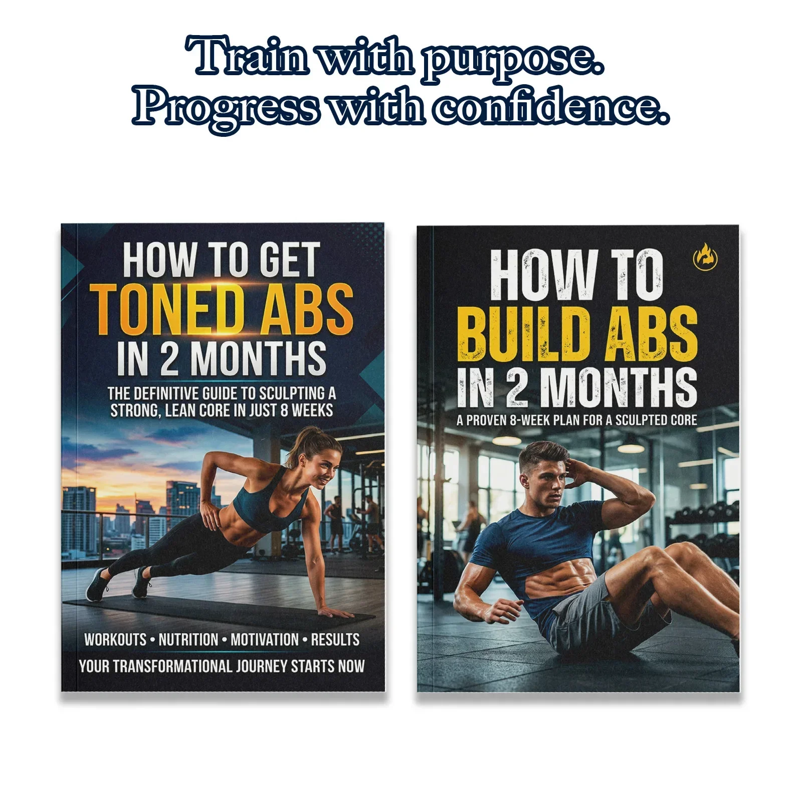 The Nutrition Fitness - 2-Buch-Bauchmuskel-Trainingshandbuch-Set für Männer und Frauen, 8-wöchige