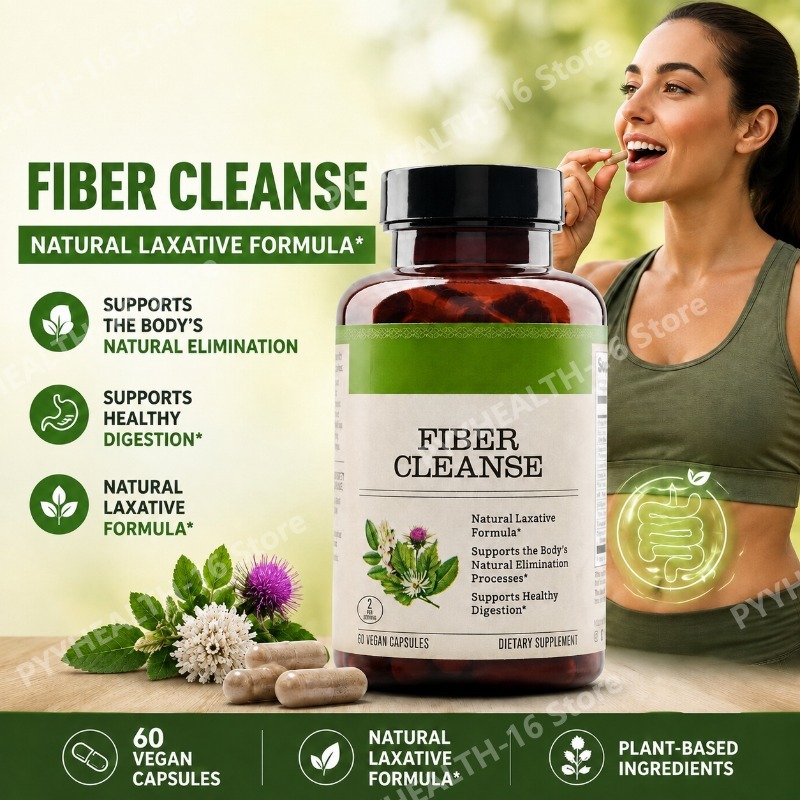 Digestive Enzyme Blend - Fiber Cleanse Flohsamenschalen-Kapseln mit Verdauungsenzymen Kräuter-Fasermischung