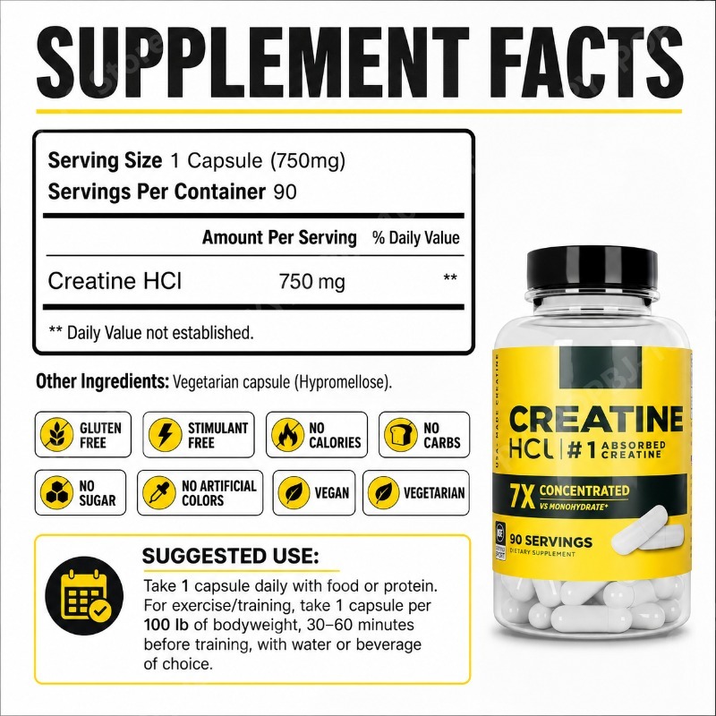 Kreatin HCl 750mg 90 Kapseln F – The Nutrition Fitness Bewertung und Preis
