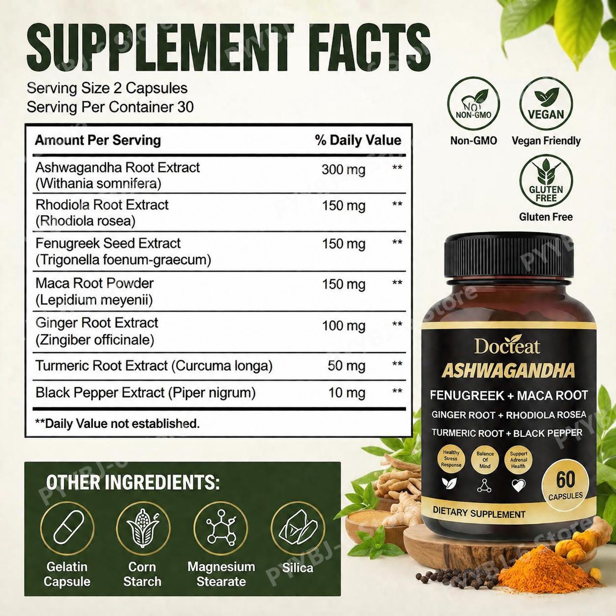 Docteat Ashwagandha Bockshornk – Ashwagandha Extract Root Bewertung und Preis