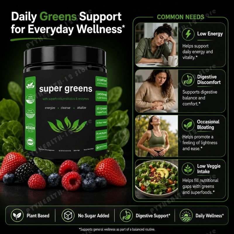 Super Grünes Pulver mit Obst-  – Digestive Enzyme Blend Bewertung und Preis
