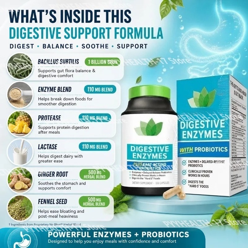 Kapseln mit Verdauungsenzymen  – Digestive Enzyme Blend Bewertung und Preis