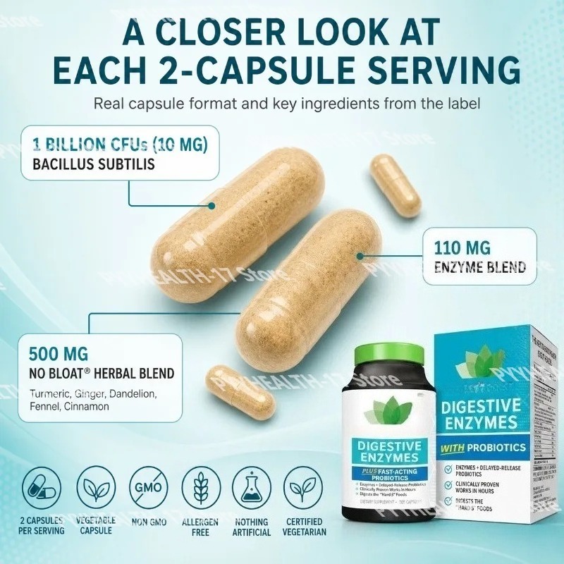 Kapseln mit Verdauungsenzymen  – Digestive Enzyme Blend Bewertung und Preis