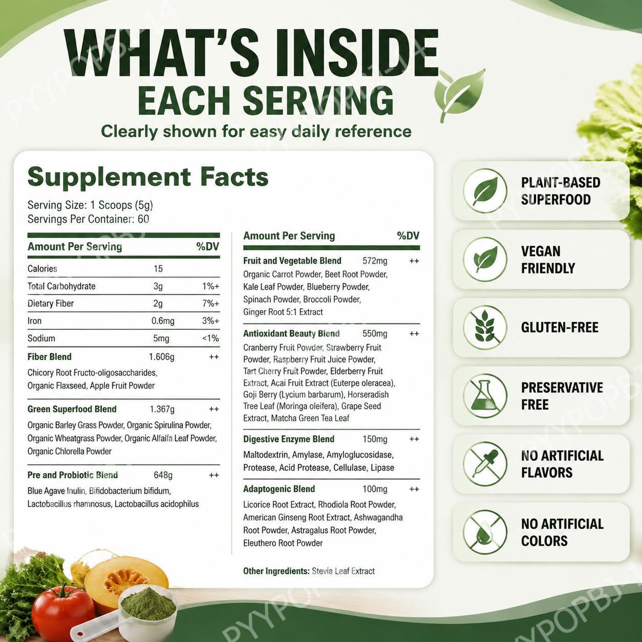 Super Grünes Pulver Organische – Digestive Enzyme Blend Bewertung und Preis